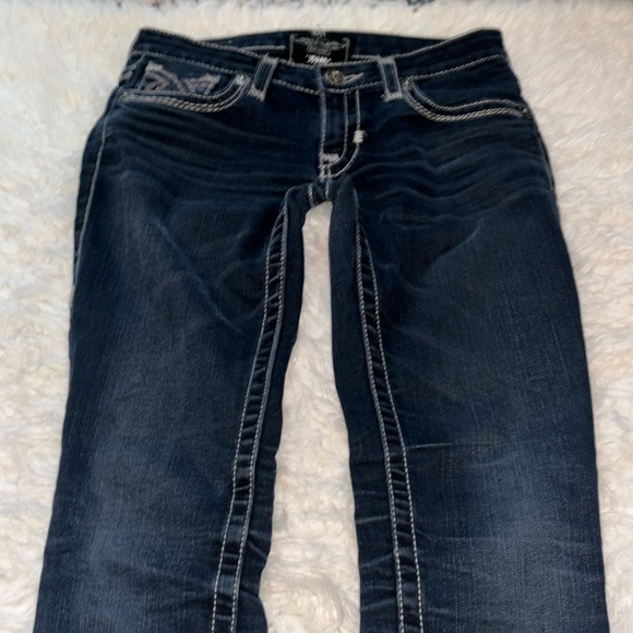 Big Star⭐️Jenae Ankle Skinny Black Label Stretch Dark Wash Jean 26R - Picture 14 of 16